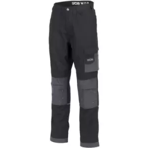 Trade Ripstop Work Trousers Black & Grey - 38' Waist / Regular Leg - JCB