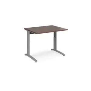 Office Desk Wheelchair Friendly Rectangular Desk 1000mm Walnut Tops With Silver Frames TR10