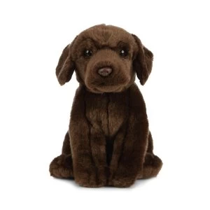 Living Nature Soft Toy - Plush Labrador Dog, Chocolate Brown (20cm)