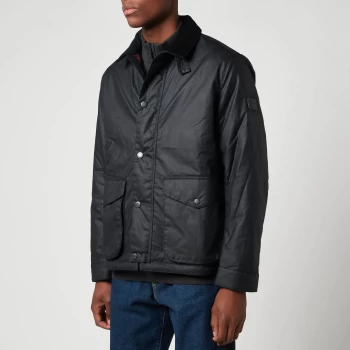 Barbour 55 Degrees North Mens Fitzroy Wax Jacket - Navy - XL