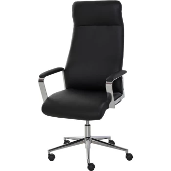 Faux Leather High-Back Office Work Chair Swivel Seat w/ Wheels Black - Vinsetto