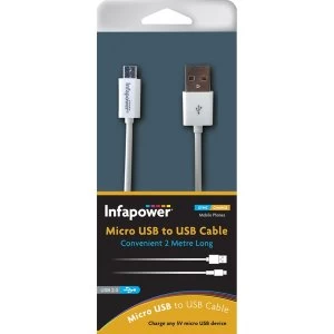 Infapower P043 Micro USB to USB Cable 2M White