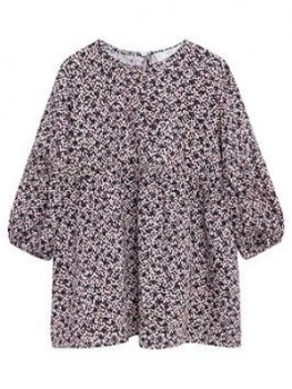 Mango Baby Girls Floral Long Sleeve Dress - Pink, Size 2-3 Years
