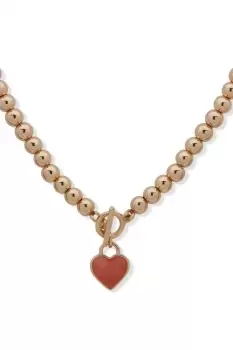 Ladies Anne Klein Jewellery NK 16" HEART PENDANT-GLD/CHERY QTZ/CRY Necklace 01N00253