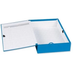 Concord Foolscap Centurion Box File Paper-lock Finger-pull and Catch 75mm Spine Blue Pack of 5