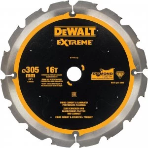 DEWALT PCD Fibre Cement Saw Blade 305mm 16T 30mm