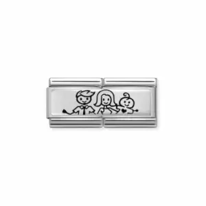 Classic Double Engraved Steel Silver Custom Family Baby Boy Link 330710/32