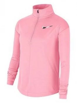 Boys, Nike Older Childrens Run Long Sleeve Half Zip Top - Pink, Size L, 12-13 Years