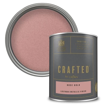 CRAFTED by Crown Lustrous Metallic Interior Wall and Wood Paint - Rose Gold - 1.25L