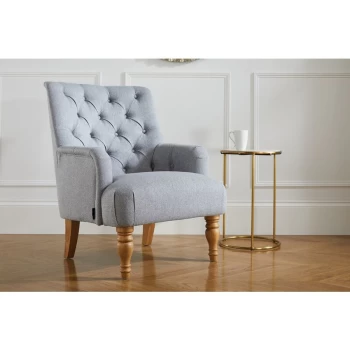 Birlea Padstow Armchair Button Back Fabric Chair - Grey