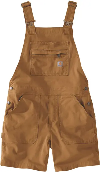 Carhartt Rugged Flex Canvas Ladies Bib Shorts, brown, Size S for Women