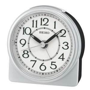 Seiko Round Analogue Beep Alarm Clock - Silver