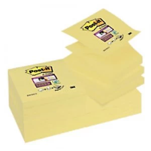 Post-it Super Sticky Z-Notes 76 x 76mm Canary Yellow 12 Pads of 90 Sheets