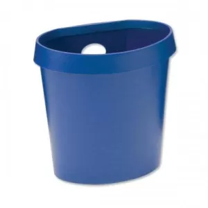 Avery 18L Oval Flat Backed Waste Bin with Removable Rim Blue