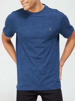 Farah Melange Crew Neck T-Shirt - Blue, Size S, Men