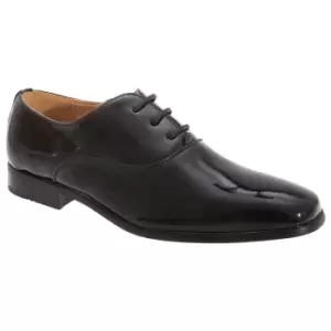 Goor Boys Patent Leather Lace-Up Oxford Tie Dress Shoes (1 UK) (Black Patent)