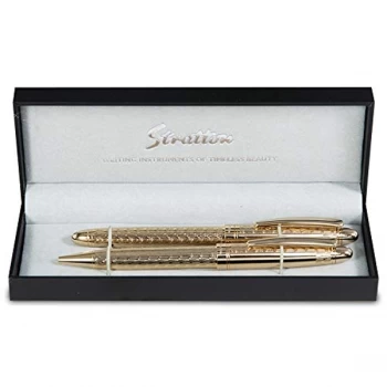 Stratton Rollerball & Ballpoint Pen Set - Gold Plated