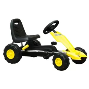 Reiten Kids Pedal Go Kart with Rubber Wheels - Yellow/Black
