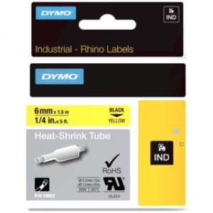 Dymo 18052 Black on Yellow Label Tape 6mm x 1.5m