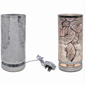 Silver Touch Lamp Leaf By Lesser & Pavey (UK Plug)