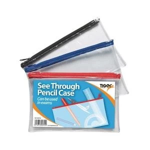 See Through Pencil Case 200 x 125mm Pack of 12 300794