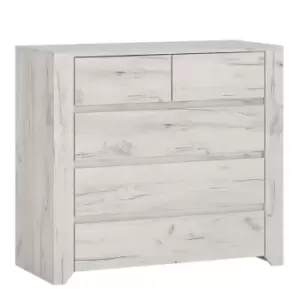 Angel 2+3 Chest Of Drawers In White Craft Oak Effect