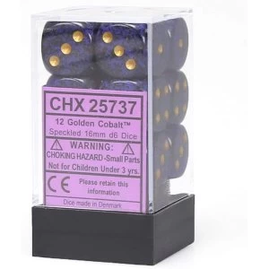 Chessex 16mm d6 Dice Block: Golden Cobalt