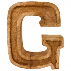 Letter G Hand Carved Wooden Embossed