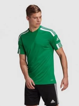 Adidas Mens Squad 21 Short Sleeved Jersey, Green, Size S, Men