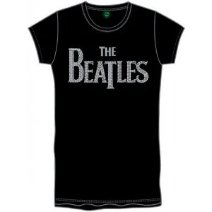 The Beatles - Drop T Logo Womens Small T-Shirt - Black
