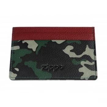 Zippo Green Camouflage Leather Credit Card Holde (10 x 7 x 0.6cm)