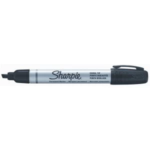Sharpie Metal Permanent Marker Black with Small Chisel Tip 4.0mm Line Pack of 12 Pens
