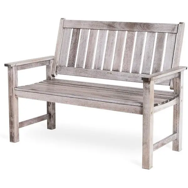 VonHaus 2 Seater Wooden Grey Garden Bench - Grey One Size