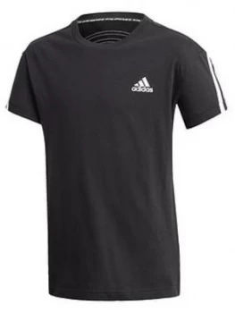 Adidas Boys 3-Stripes T-Shirt - Black