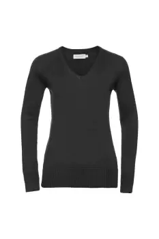 Collection / V-Neck Knitted Pullover Sweatshirt