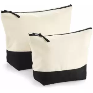 Dipped Base Canvas Accessory Bag (Pack of 2) (M) (Natural/Black) - Westford Mill
