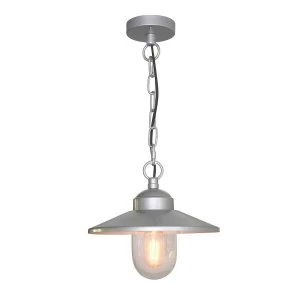 1 Light Outdoor Ceiling Chain Lantern Silver IP44, E27
