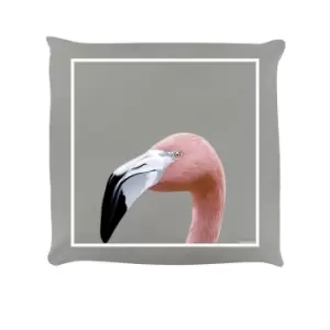 Inquisitive Creatures Flamingo Filled Cushion (One Size) (Grey)