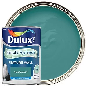 Dulux Simply Refresh One Coat Proud Peacock Matt Emulsion Paint 1.25L