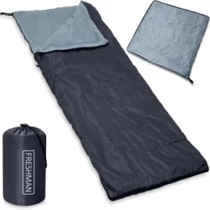 Freshman Sleeping Bag Camping 195x75cm Festival Warm Outdoor Hiking Anthracite