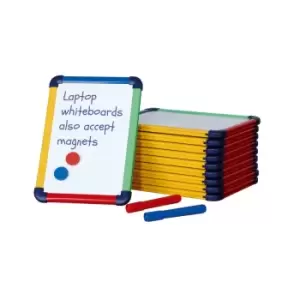 Coloured Frame Laptop Magnetic Whiteboard A4 Pack of 10, none