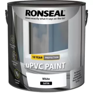 Ronseal UPVC Window and Door Paint - White - Satin - 2.5L - White