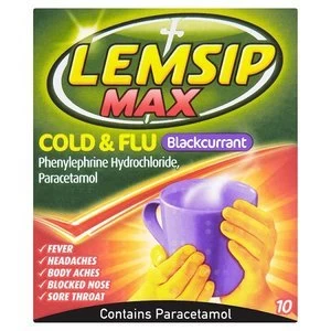 Lemsip Max Cold and Flu Blackcurrant Sachets 10s