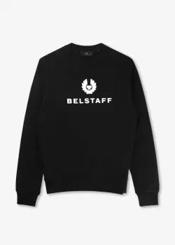 Belstaff Mens Signature Crewneck Sweatshirt In Black Off White