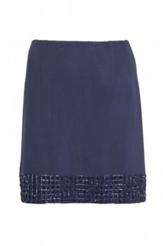 French Connection Crystal Shot Embellished Mini Skirt Nocturnal