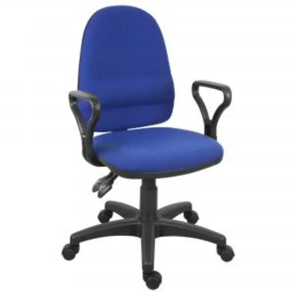 Ergo Twin High Back Fabric Operator Office Chair with Fixed Arms Blue EXR13131TK