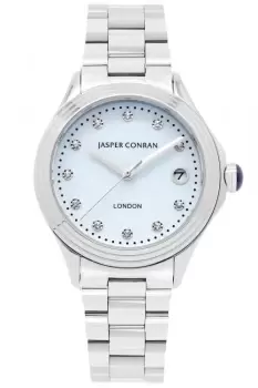 Ladies Jasper Conran London 36mm Watch with a Blue Dial and a Silver Metal bracelet J1B104055