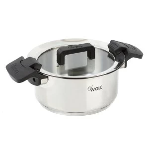 Woll Stainless Steel Casserole Pot with Glass Lid - 16cm