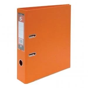 Office A4 Lever Arch File Plastic Orange Pack of 10 138911