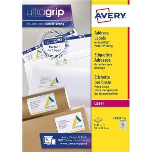 Avery L7651 25 38.1 x 21.2mm Mini Laser Labels White Pack of 1625 Labels